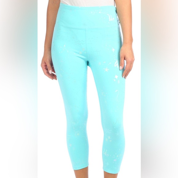 Nanette Lepore Zodiac teal Foil crop womens leggings, NWT - Picture 4 of 6